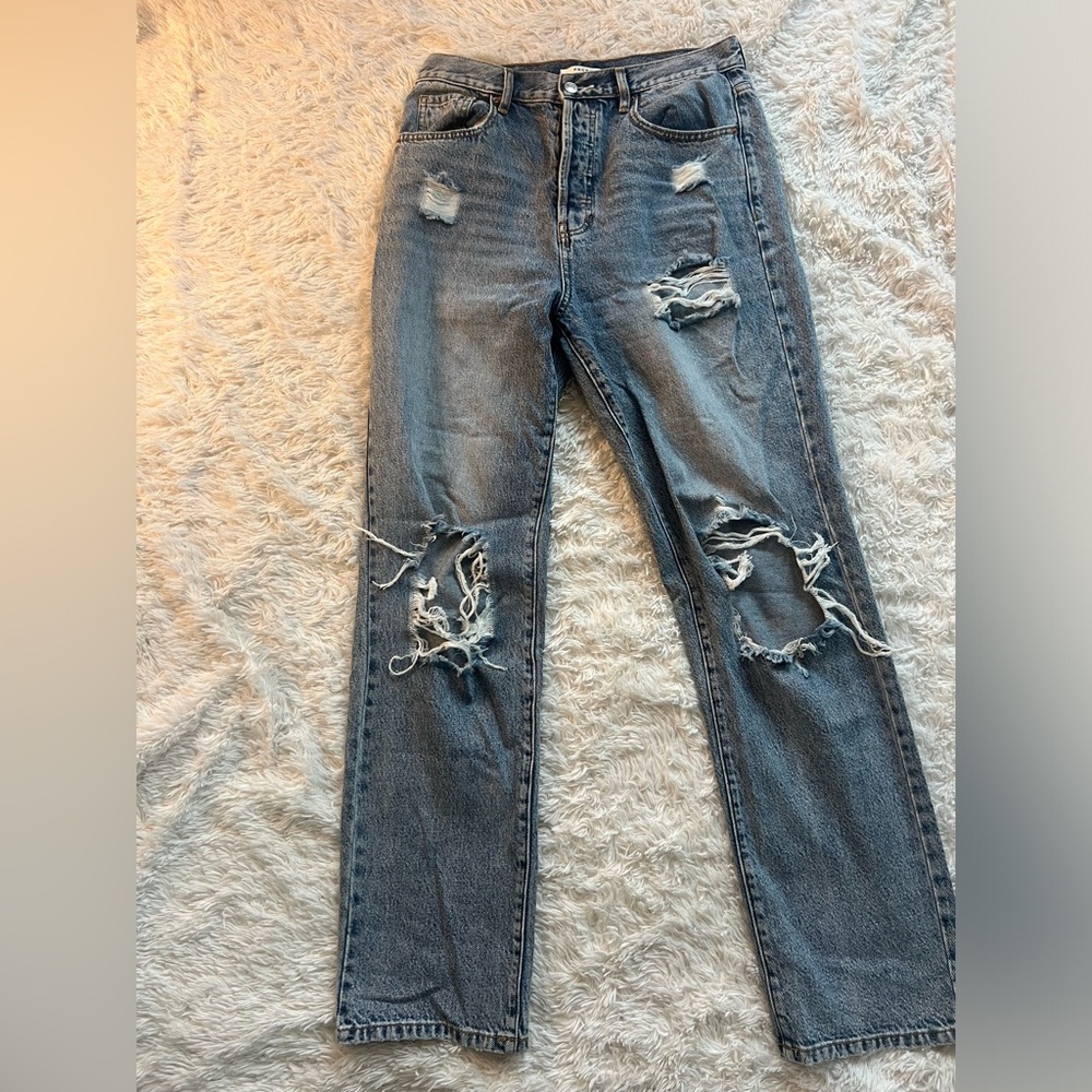 PacSun Distressed High Waist Dad Jeans Medium Wash